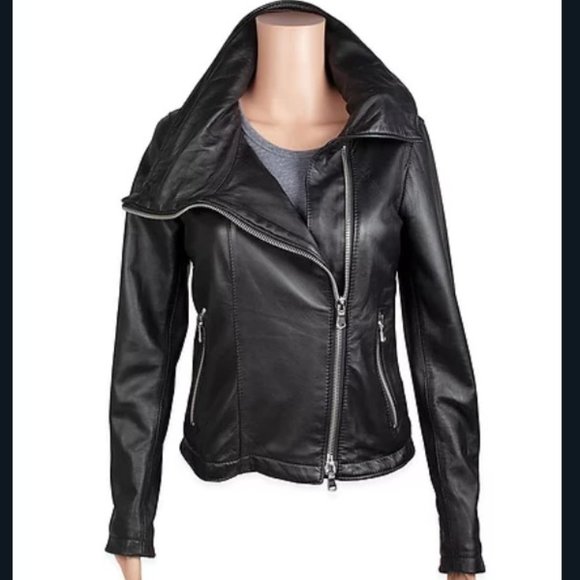 Barone Firenze Genuine Leather Jacket - The Sally Zippy Italian Style (US 4) - Picture 3 of 7